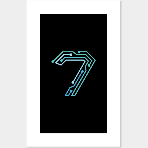 Number Seven Circuit Design Wall Art by Circuit Project